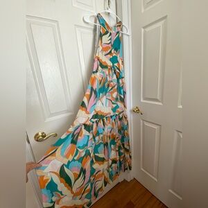 Maeve Keyhole Halter Maxi Dress (Colorful Maxi Dress)